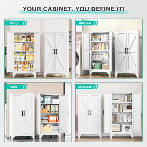 Metal Storage Cabinet with 2 Doors and 3 Shelves