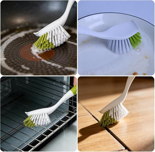 Dish Brush Scrub Brush with Handle (3 Count)