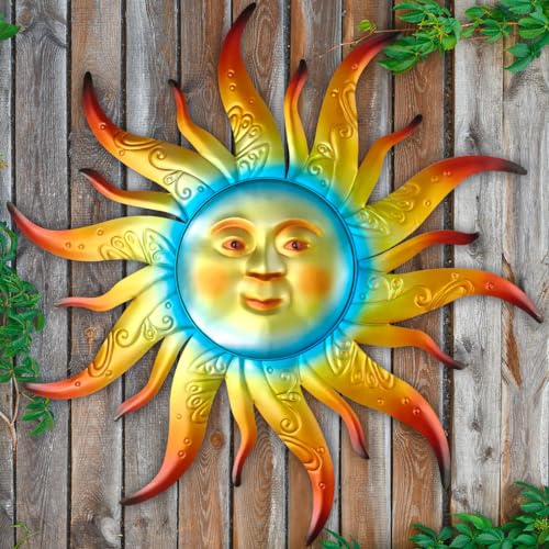 Large Metal Sun Wall Art Decor