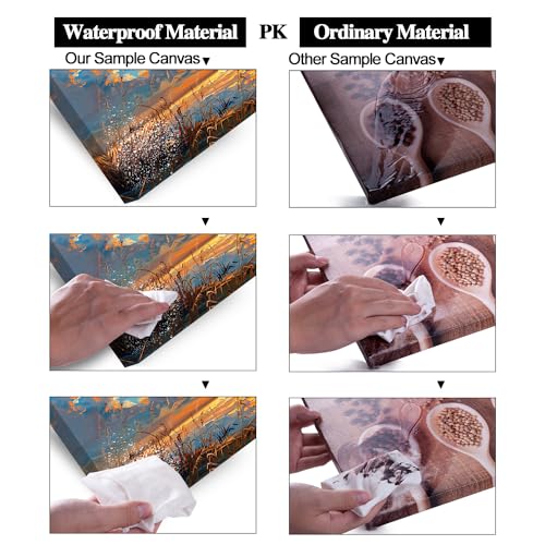 Canvas Prints Wall Art Sunset Ocean Beach Pictures Photo nature landscape Paintings for Living Room Bedroom Home Decorations Modern Stretched and Framed Seascape Waves Landscape Artwork