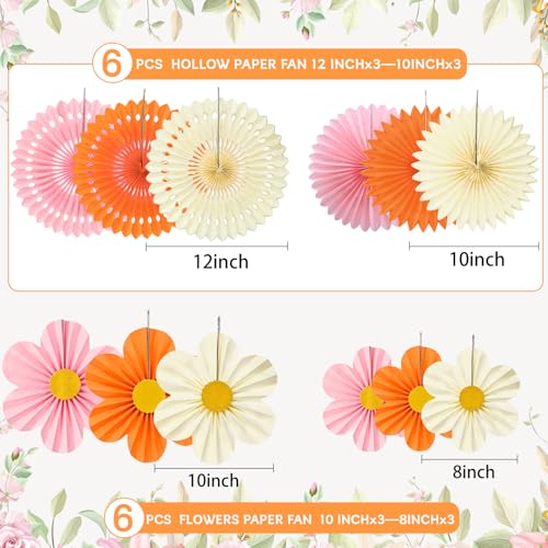 Orange Pink Floral Wall Backdrop (12 Count)