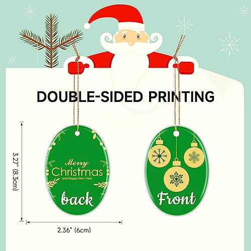 Personalized Christmas Ornaments 2025 Ceramic Custom Picture Text Hanging Ornament Customized Christmas Tree Decorations Keepsake Gift for Family Couples Xmas Tree Home Decor