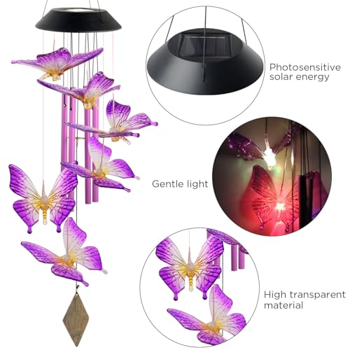 Butterfly Solar Wind Chimes