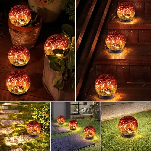 Solar Globe Lights Outdoor Waterproof (4 Count)