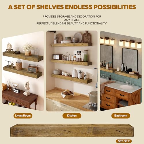 Floating Shelves 3 inch Thick for Wall Set of 2 (2 Count)