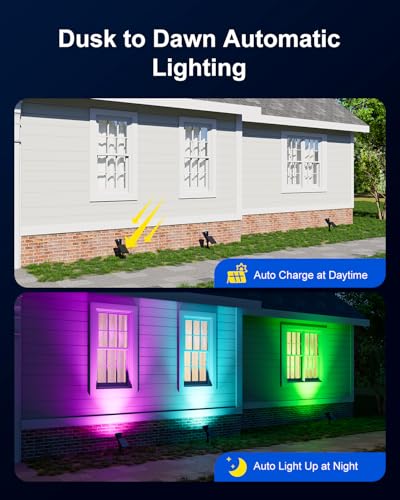 4 Pack Color Change Solar Spotlights Waterproof RGB Halloween Decor (4 Count)