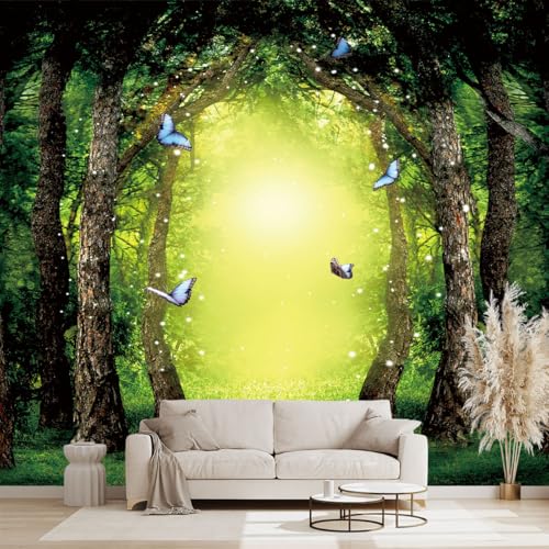 Classy Dream Butterfly Forest Tree Wallpaper for Bedroom Jungle Woodland wall Mural Living Room Large Woods Adhesive Fabric decorr
