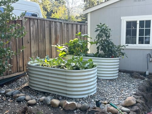 Anleolife 8 Bed 6x3x2ft Oval Galvanized Raised Garden Beds (8 Count)