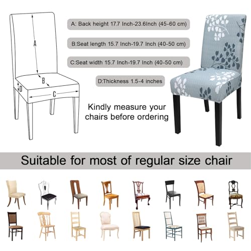 Pattern Chair Covers for Dining Room Set of 4