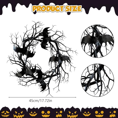 Halloween Black Branch Wreath