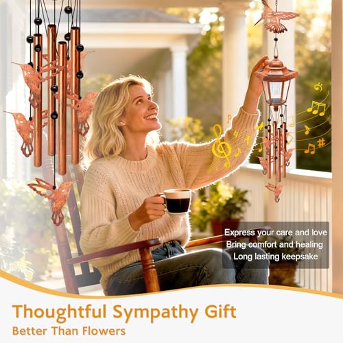 2 Pack Solar Hummingbird Wind Chimes