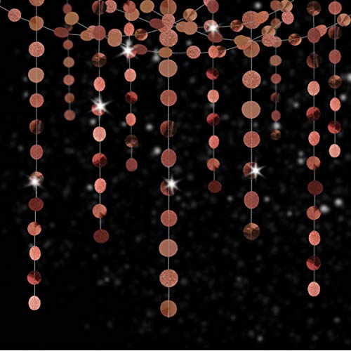 6 Pcs Rose Gold Paper Circle Dots Garland (6 Count)
