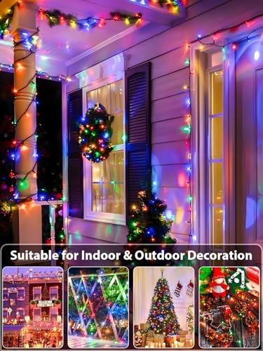 75.8FT 200 LED Extendable Multicolor Christmas String Lights Indoor Outdoor