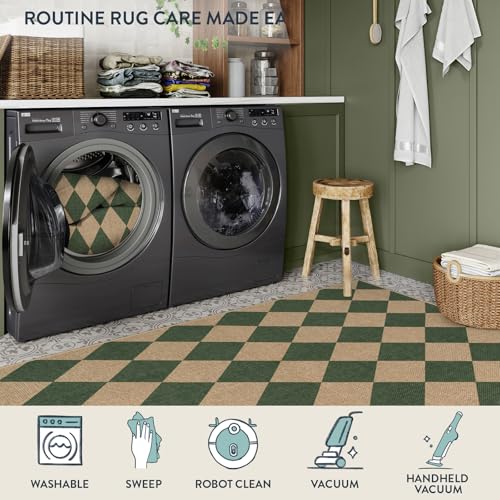 Checkered Easy Jute Living Room Rug (80 Sq Ft)