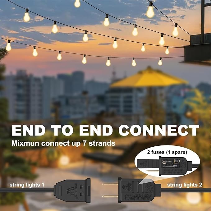 100FT Outdoor String Lights64+4 Bulbs (100 Foot)