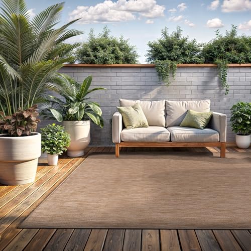 Washable Indoor Outdoor Rug 9x12 Weather Resistant Area Rugs Modern Solid Jute Rug for Porch Deck Balcony Backyard Patio Outside Carpet