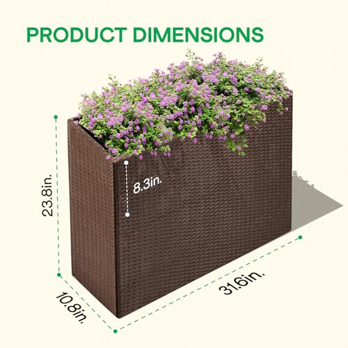 All Weather Wicker Planter Raised Garden Bed