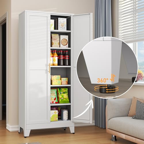 White Metal Storage Cabinet