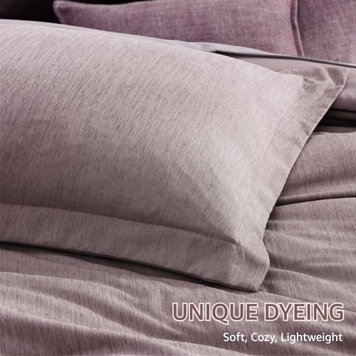 Full Size Comforter Set 7 Pieces Lilac Cationic Dyeing Bed in a Bag