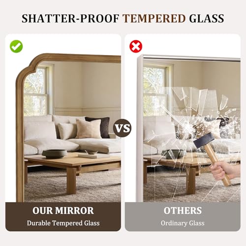 28" x 40" Wood Bathroom Mirror for Wall Mounted