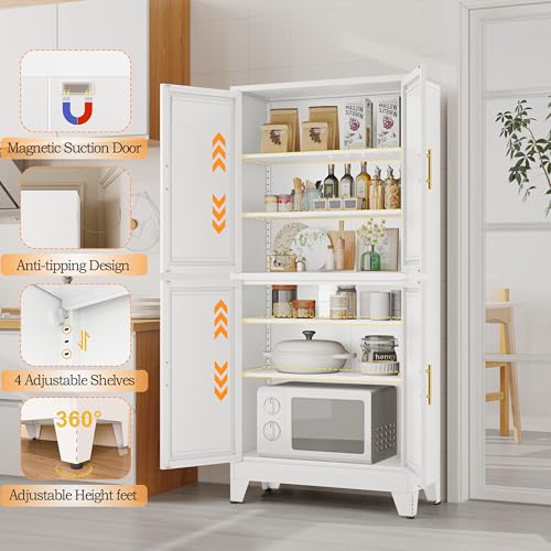 75.2" Tall Metal Pantry Cabinet