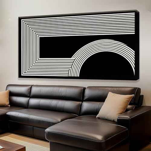 Canvas Art Wall Decor Modern Line Art Prints Black And White Abstract Art Print Painting Modern Artwork Decorations For Living Room Pictures For Bedroom Office Home Wall Decor 24 X 48 In