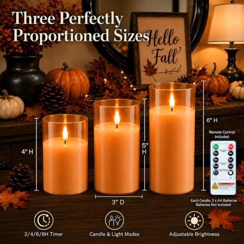 Orange Glass Flameless Candles