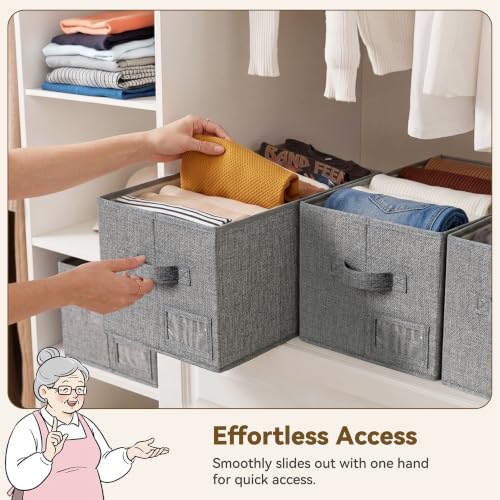 Closet Shelf Baskets with Label (3 Count)