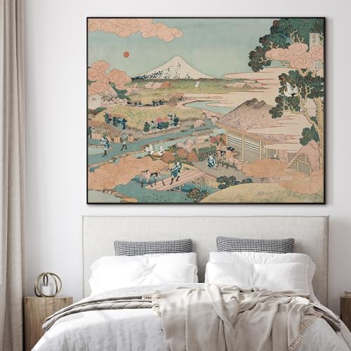 60"x72" Extra Large Framed Wall Art Japanese Ukiyo