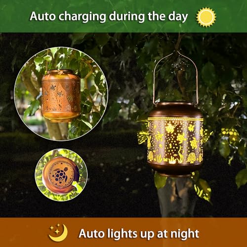 2 Pack Sea Turtle Solar Lanterns Outdoor Waterproof (2 Count)