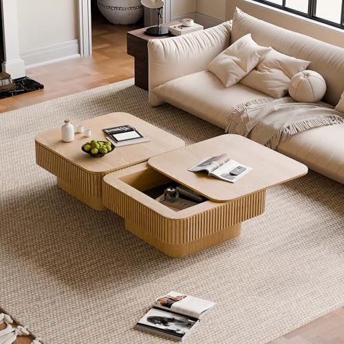 Square Small Coffee Table with Storage