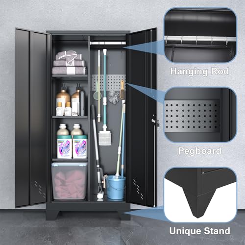 Metal Storage Cabinet with Locking Doors