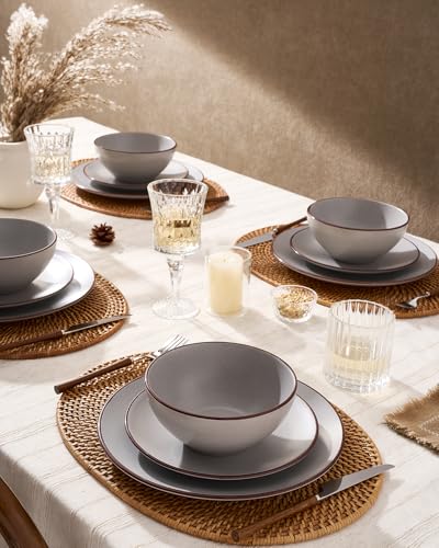 Venus Plates and Bowls Sets with Rim (24 Count)