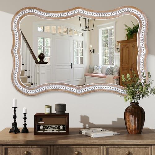 36x24 Inch Wavy Mirror for Wall Decor