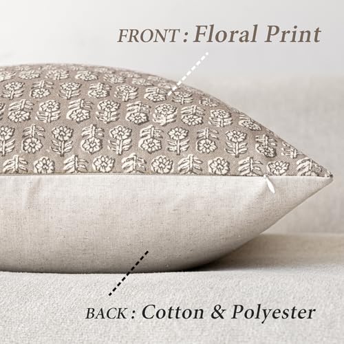 Decorative Floral Print Throw Pillow Covers 18×18 Inch (2 Count)