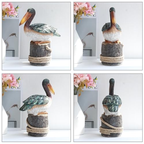 Resting Pelican Statue Sculpture Coastal Style Figurine