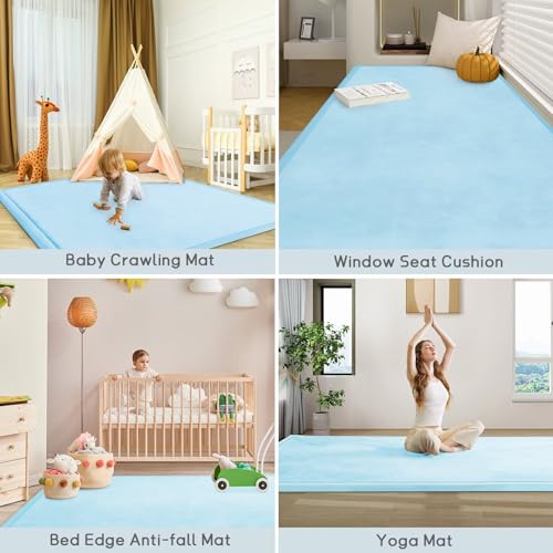Baby Play Mat for Floor Nursery Muscle Mat Area Rug Playroom Rug 59x79" Elastic Foam 1.3" Thick Crawling Mat for Babies