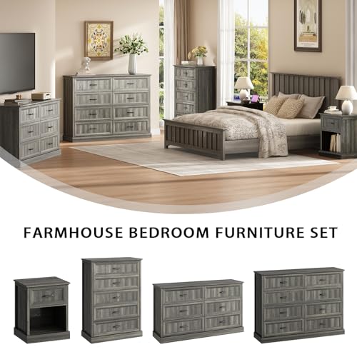 Farmhouse 8 Drawer Dresser for Bedroom