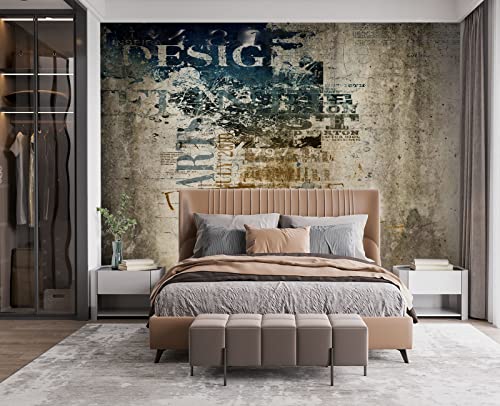 Retro Graffiti wall Mural Wallpaper for Bedroom 137" x 100" (95.12 Sq Ft)