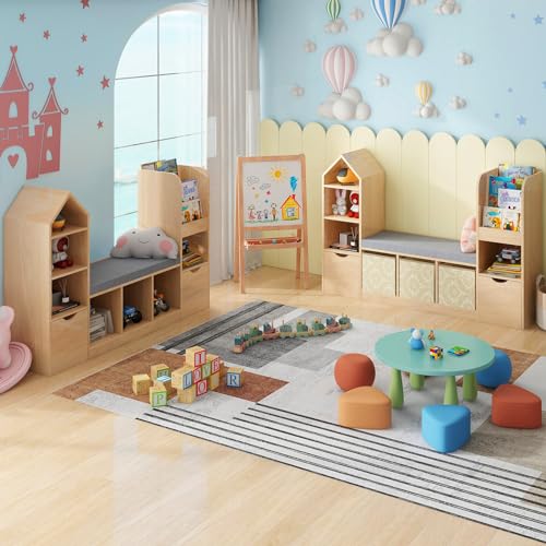 Toy Storage Organizer for Kids Bookshelf with Reading Nook