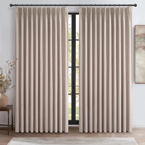Extra Wide Linen Curtains for Living Room (2 Count)
