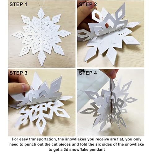 Christmas Hanging Paper Snowflakes for Winter Wonderland Frozen Party Decor