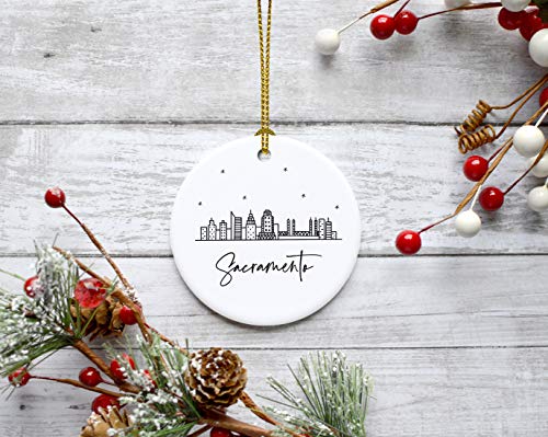 Round Ceramic Porcelain Christmas Tree Ornament Keepsake Gift