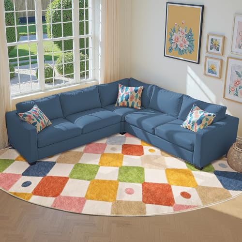 Corner Rug Washable Kids Rug Colorful Nursery Classroom Play Mat (64 Sq Ft)