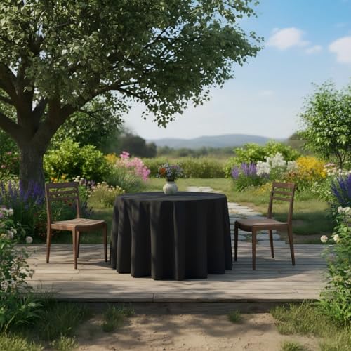 90 Inch Black Tablecloths for Round Tables