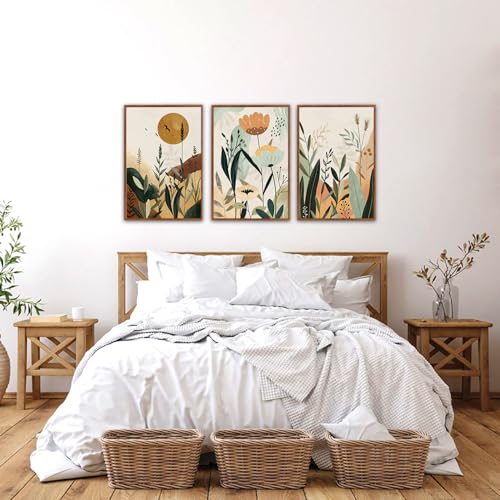 Neutral Floral Wall Art Set of 3