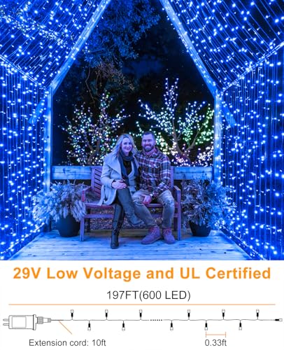 197FT 600 LED Christmas Lights Outdoor