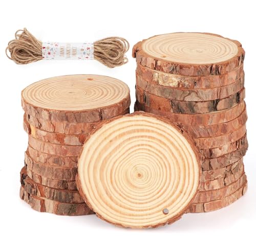 30Pcs Natural Wood Slices (30 Count)