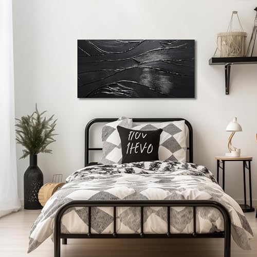 Abstract Painting Wall Art For Living Room Black Painting Wall Decor For Bedroom Modern Wall Art For Bathroom Size 20 x 40 Inch