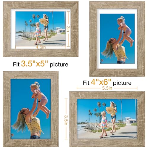 4x6 Picture Frames Set of 9 for Wall Mount & Tabletop (9 Count)